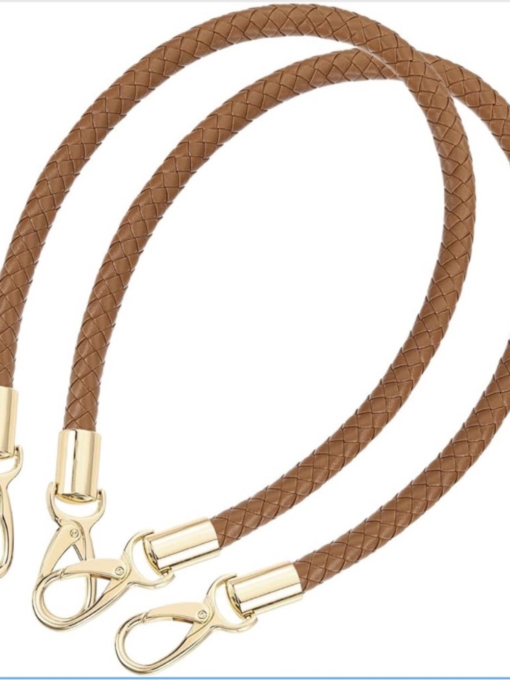 Braided PU Leather Bag Straps Purse Handles 2 Piece Set 23.62 Inches NWT - Picture 8 of 9